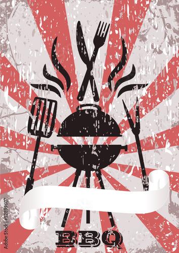 vintage bbq vector flyer design