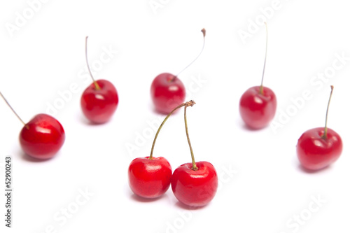 Pair of cherries in a circle of cherries