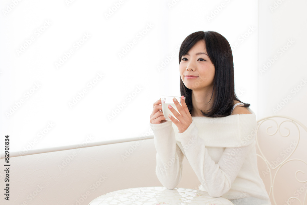beautiful asian woman relaxing in the cafe beautiful asian woman relaxing in the cafe