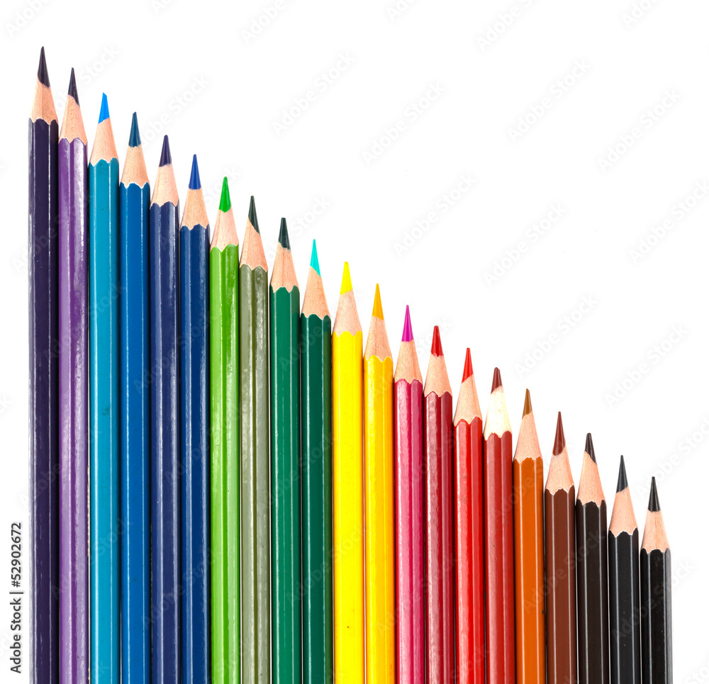 Colour pencils isolated on white background Colour pencils isolated on white background