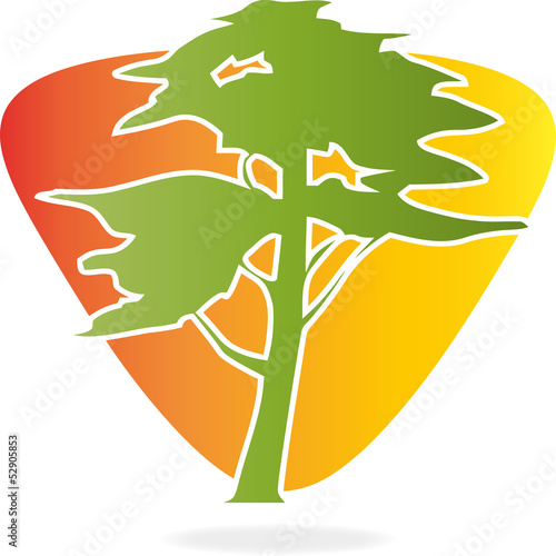 Baum, Blätter, Bio, Eco, Logo