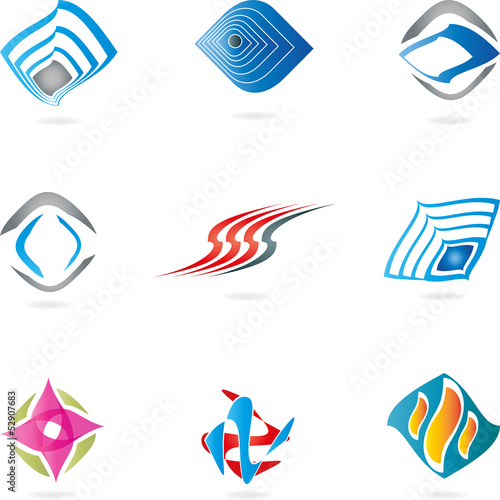 Logo, Abstract Design Elements,  2D and 3D