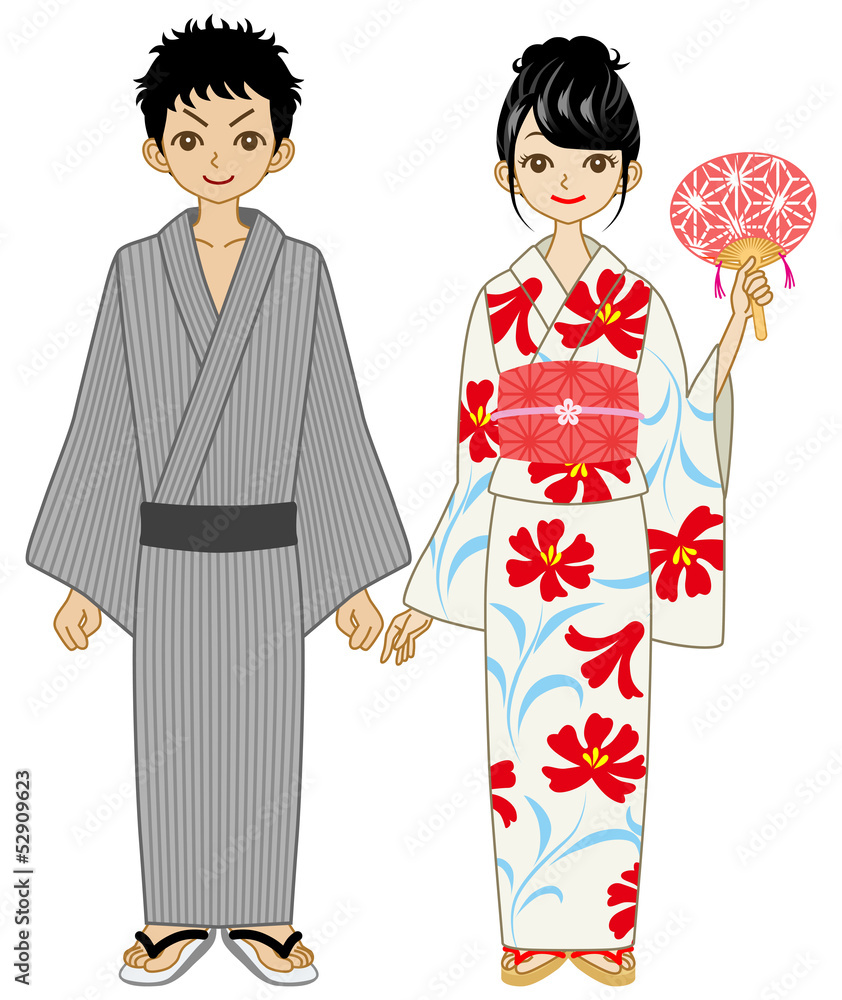 Japanese yukata couple Japanese yukata couple