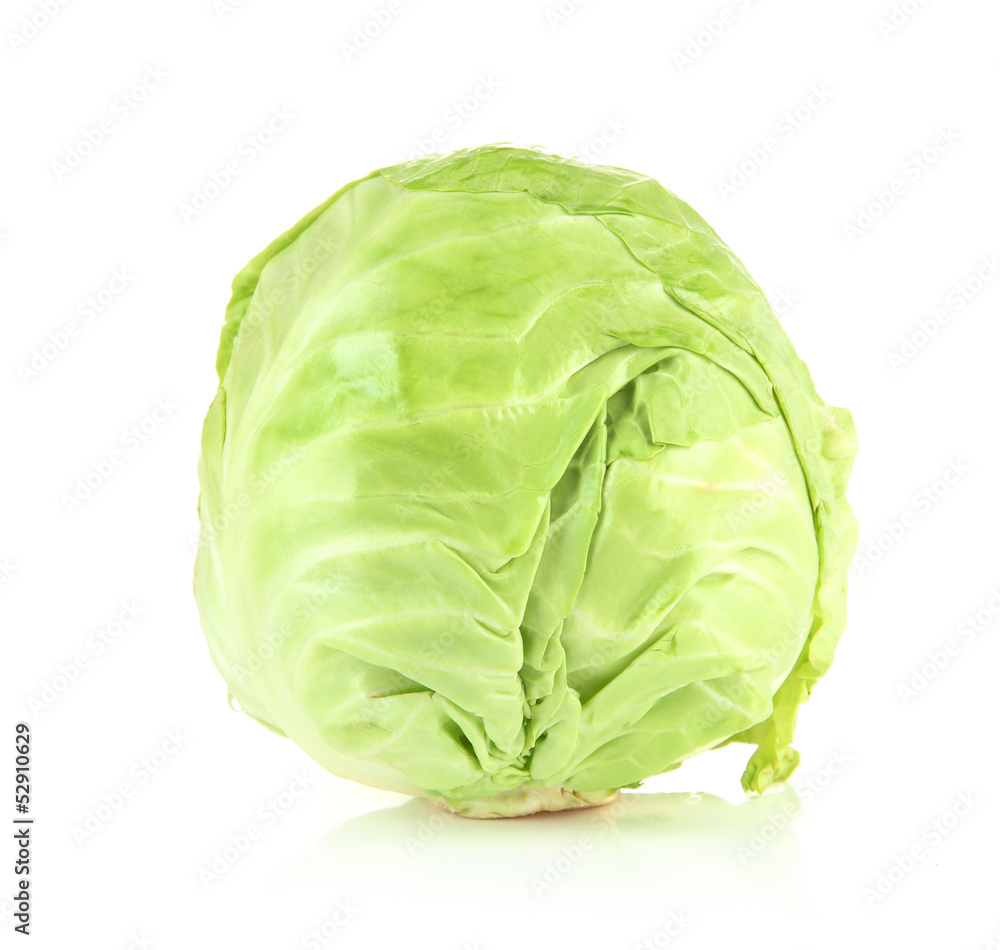 Fototapeta premium Green cabbage, isolated on white