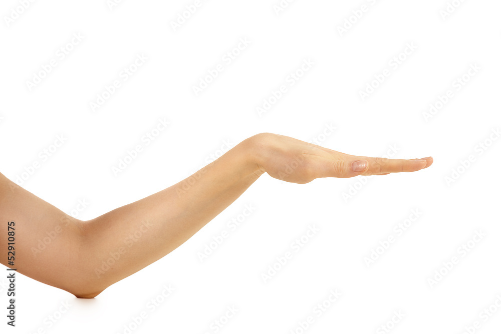Fototapeta premium pushed down arm isolated on a white background
