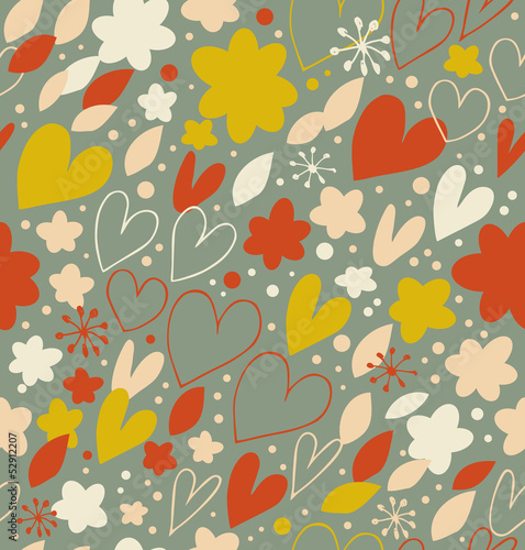 Abstract seamless pattern with many cute details