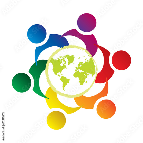 vector teamwork union people world