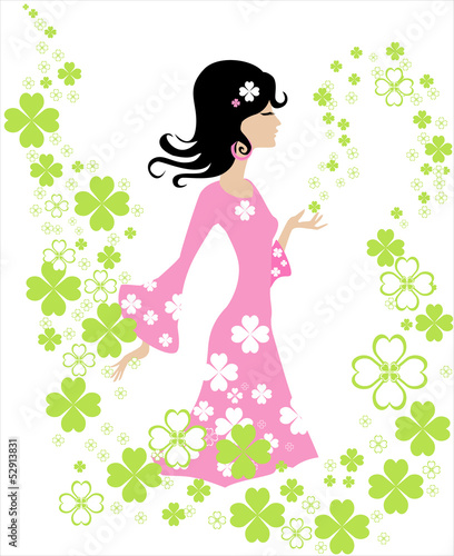 girl and flowers