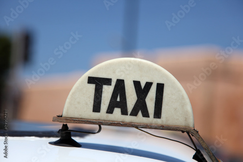 Taxi in the city of Rabat, Morocco