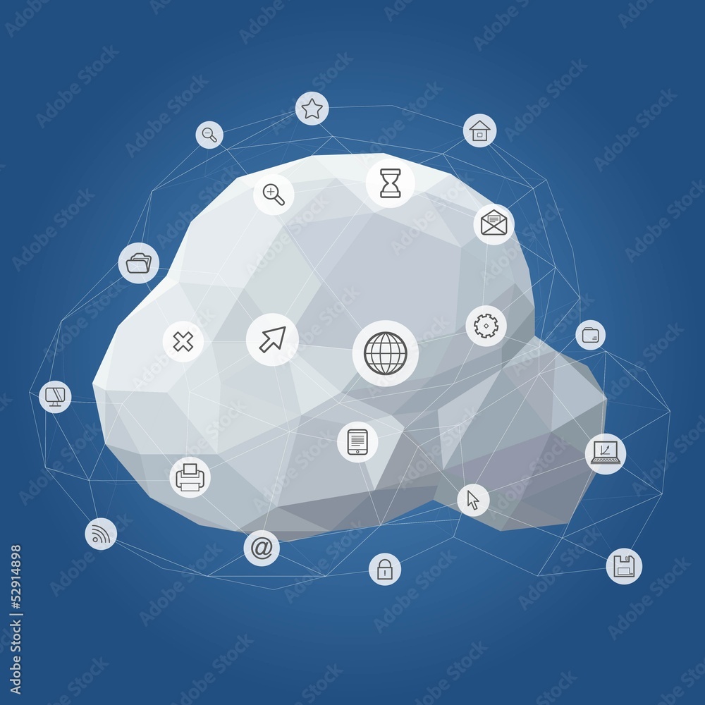 Obraz premium Information and Telecommunication Icon Cloud Vector Illustration