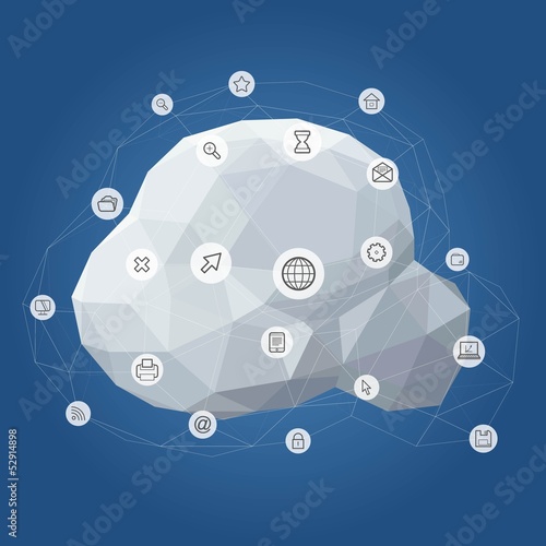 Information and Telecommunication Icon Cloud Vector Illustration