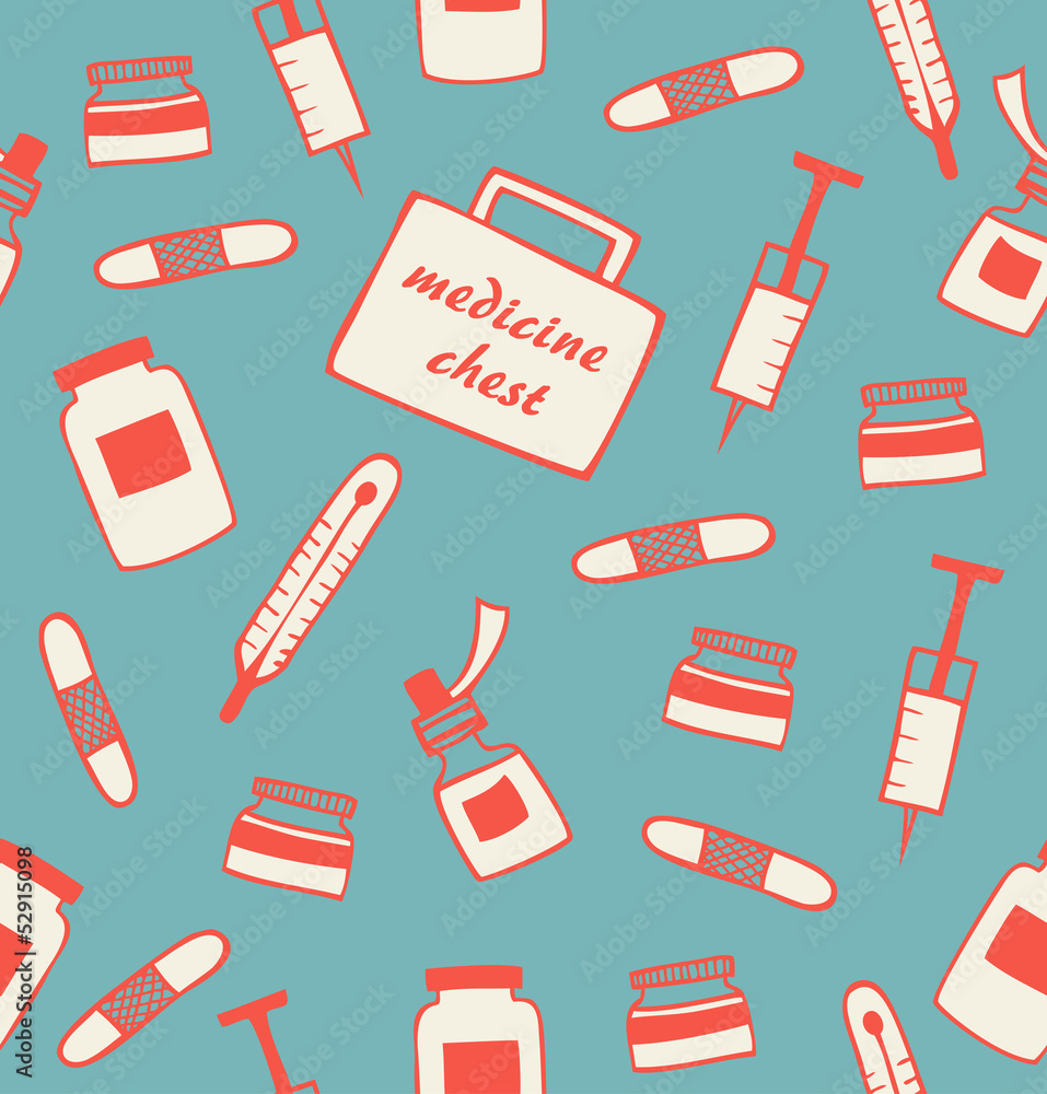 Seamless medical pattern. Hospital instrument Seamless medical pattern. Hospital instrument