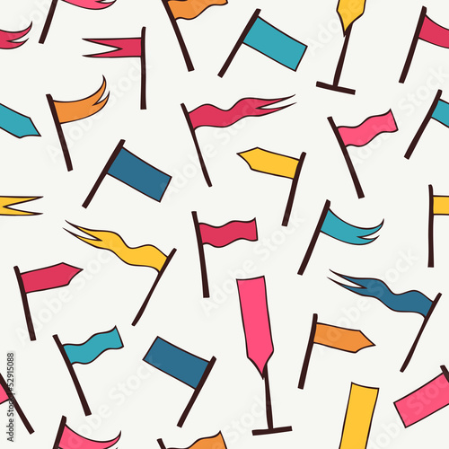 Seamless pattern with decorative flags