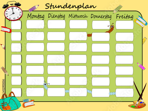 Stundenplan, Schule Illustration