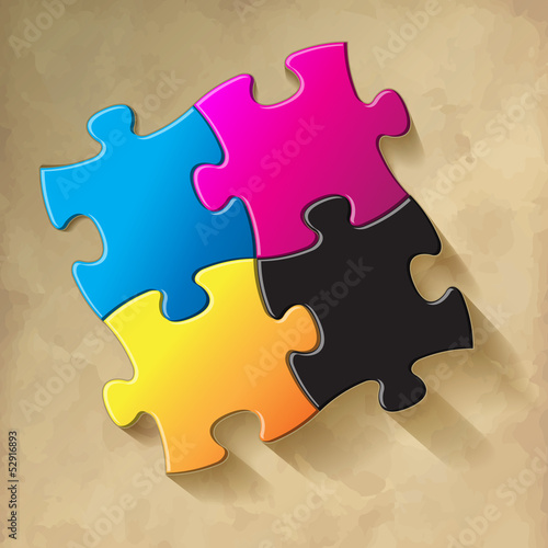 CMYK Puzzle Vintage