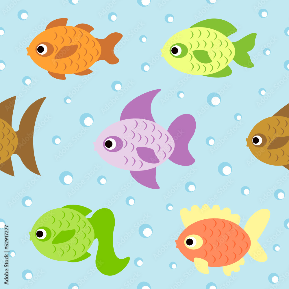 Fototapeta premium Background seamless card with fish