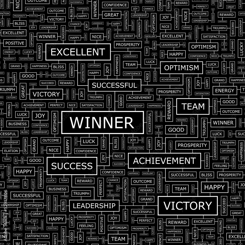 WINNER. Word cloud concept illustration. WINNER. Word cloud concept illustration.