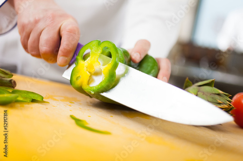 Chef at work in his kitchen