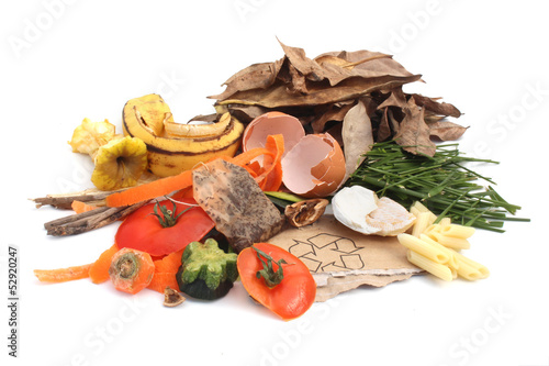 Fotografie Déchets pour compost avec logo recyclage