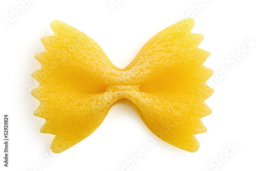 bow tie pasta isolated on white background