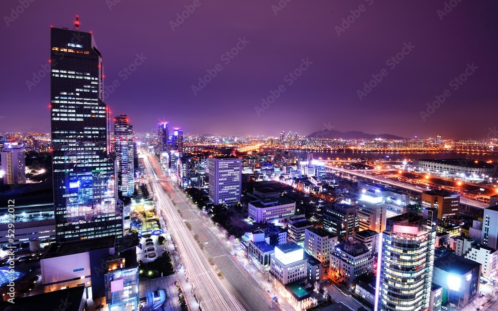 Naklejka premium Gangnam District of Seoul, South Korea