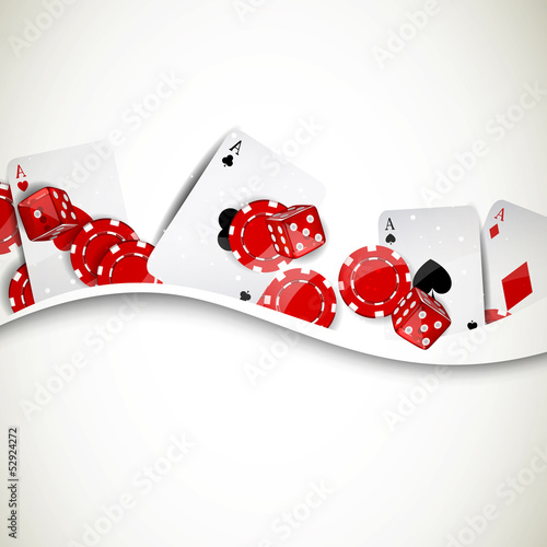 Vector Illustration of a Background with Casino Elements