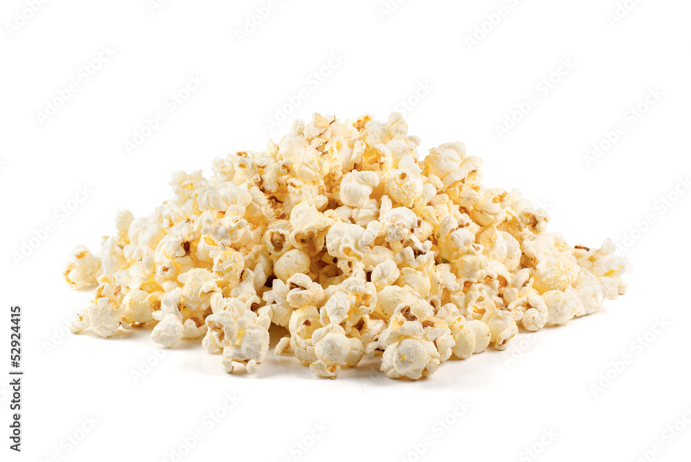 Popcorn isolated on the white background Popcorn isolated on the white background