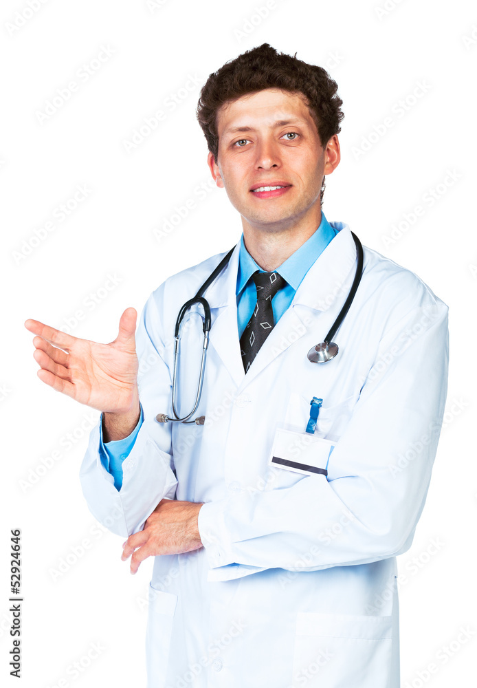Portrait of the smiling doctor on a white Portrait of the smiling doctor on a white