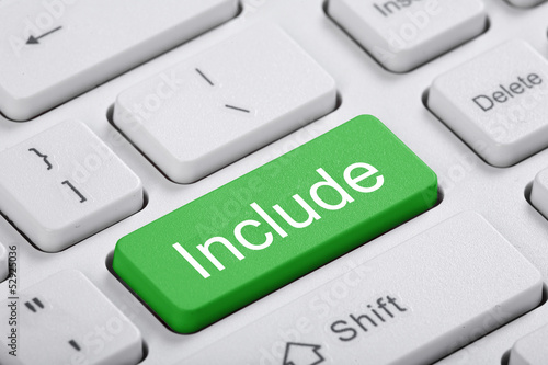 Green key of the computer. Include