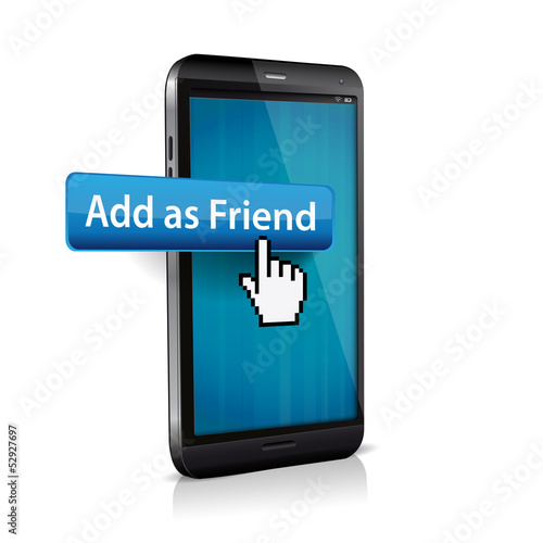 Clicked Add Friend Button Illustration for Social Media