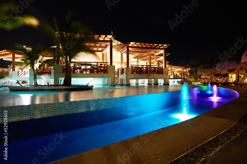 Swimming pool at caribbean resort.