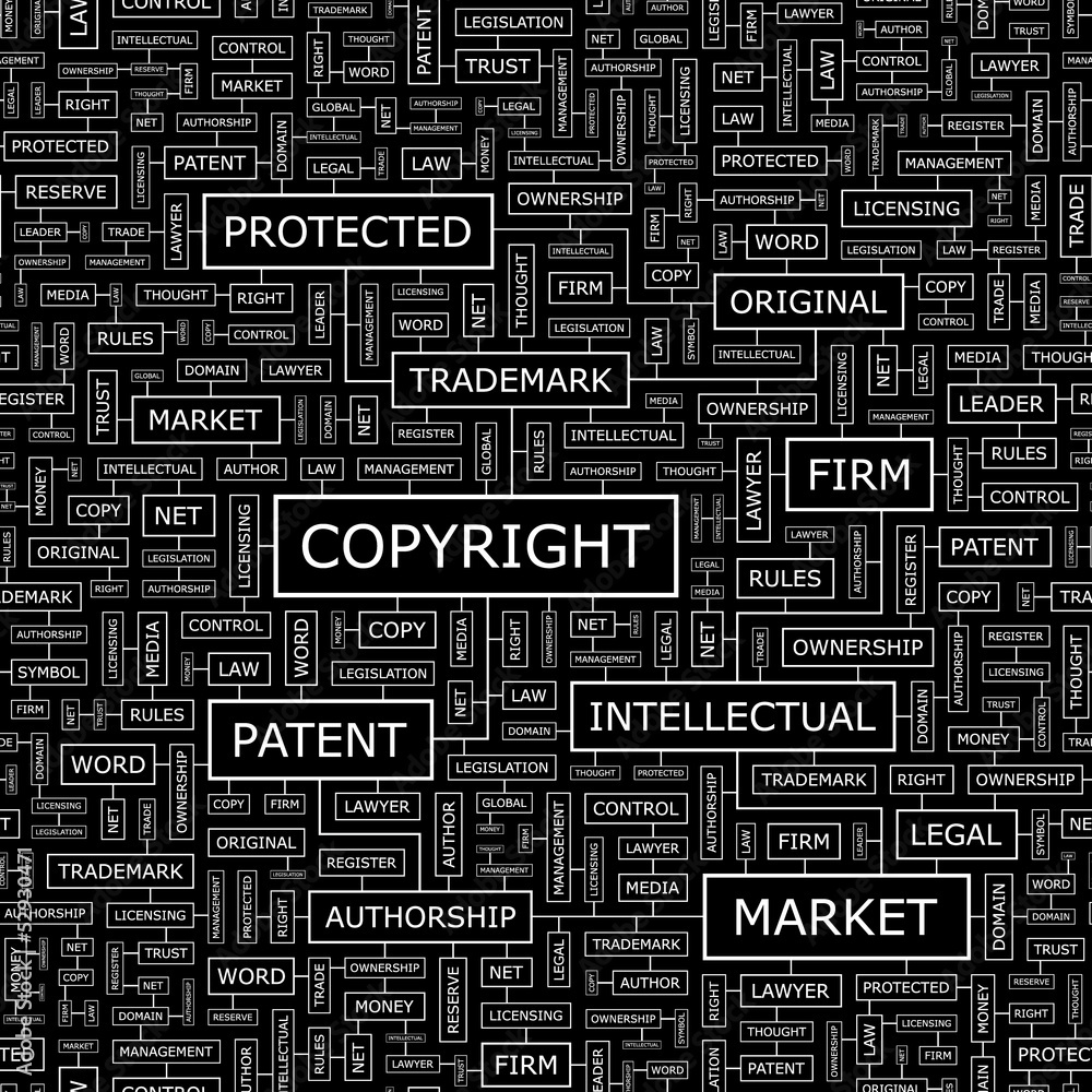 COPYRIGHT. Word cloud concept illustration. COPYRIGHT. Word cloud concept illustration.