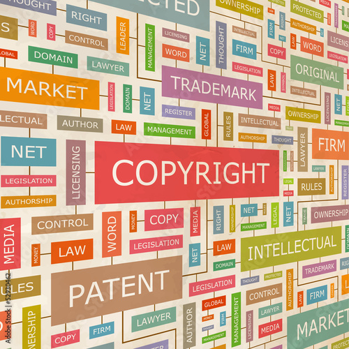 COPYRIGHT. Word cloud concept illustration.  