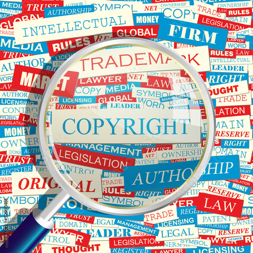 COPYRIGHT. Word cloud concept illustration.  