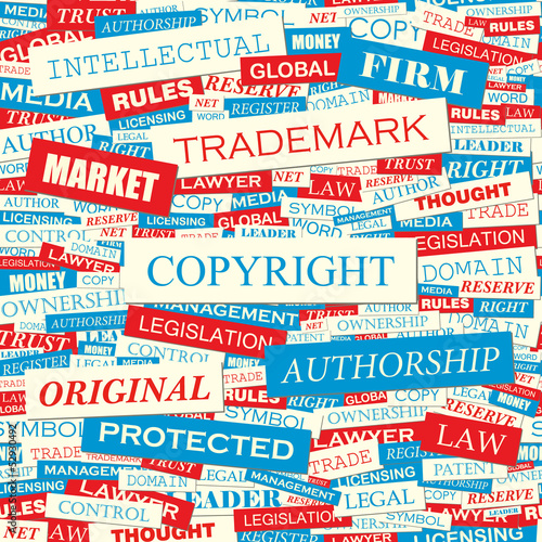 COPYRIGHT. Word cloud concept illustration.  