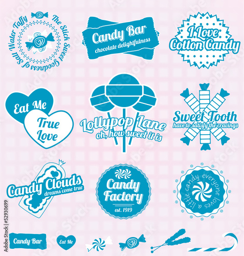 Vector Set: Vintage Candy Shop Labels and Icons