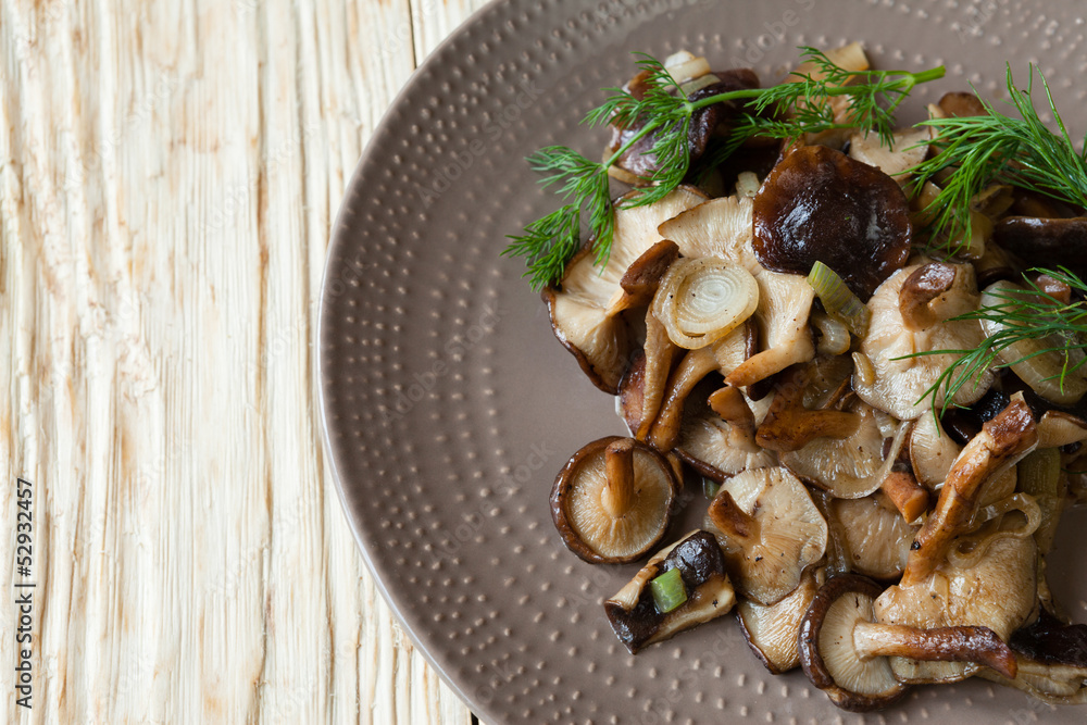 side dish of fried shiitake mushrooms side dish of fried shiitake mushrooms
