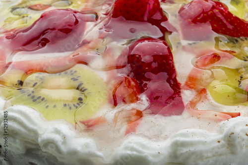 Cream cake with strawberry