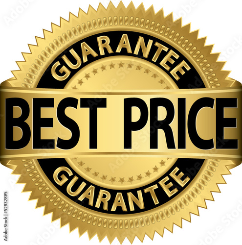 Best price guarantee golden label, vector illustration