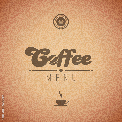 Coffee vector background menu poster. Retro design template
