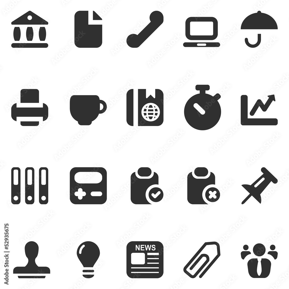 20 icons business in black set 2 20 icons business in black set 2