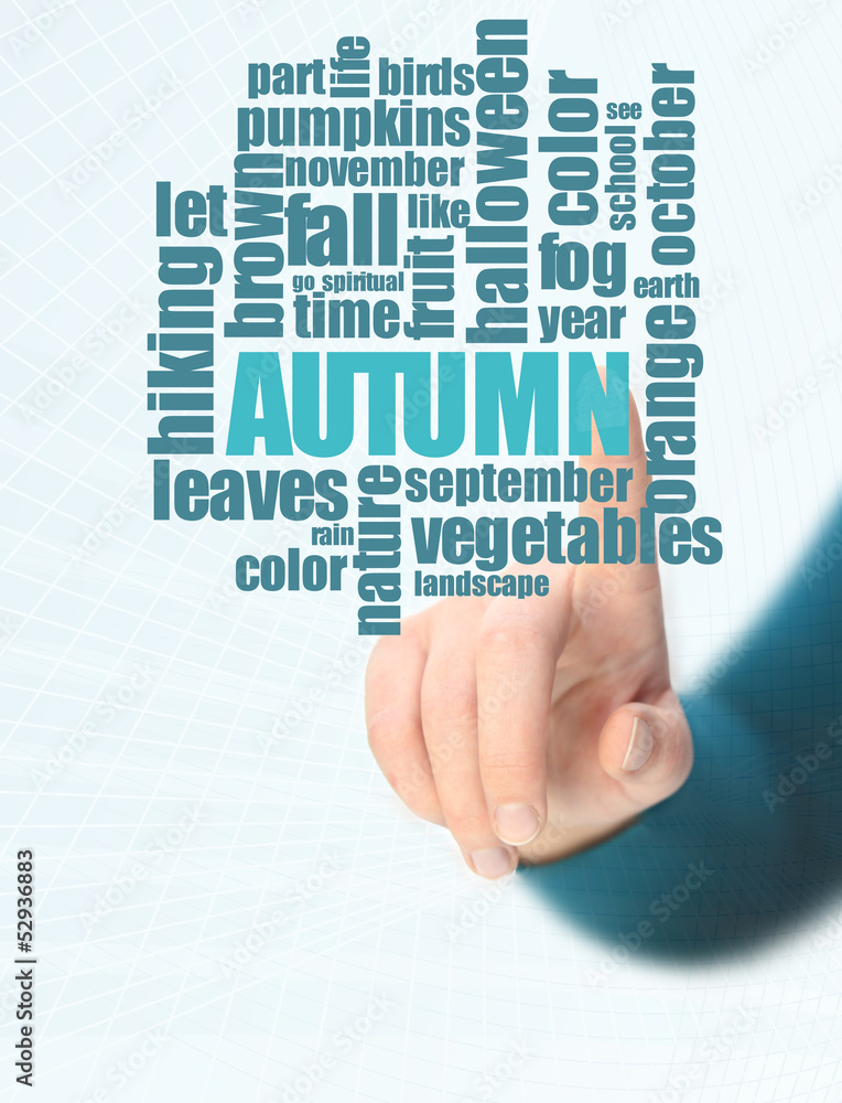 Fall or Autumn Word Cloud Concept Fall or Autumn Word Cloud Concept