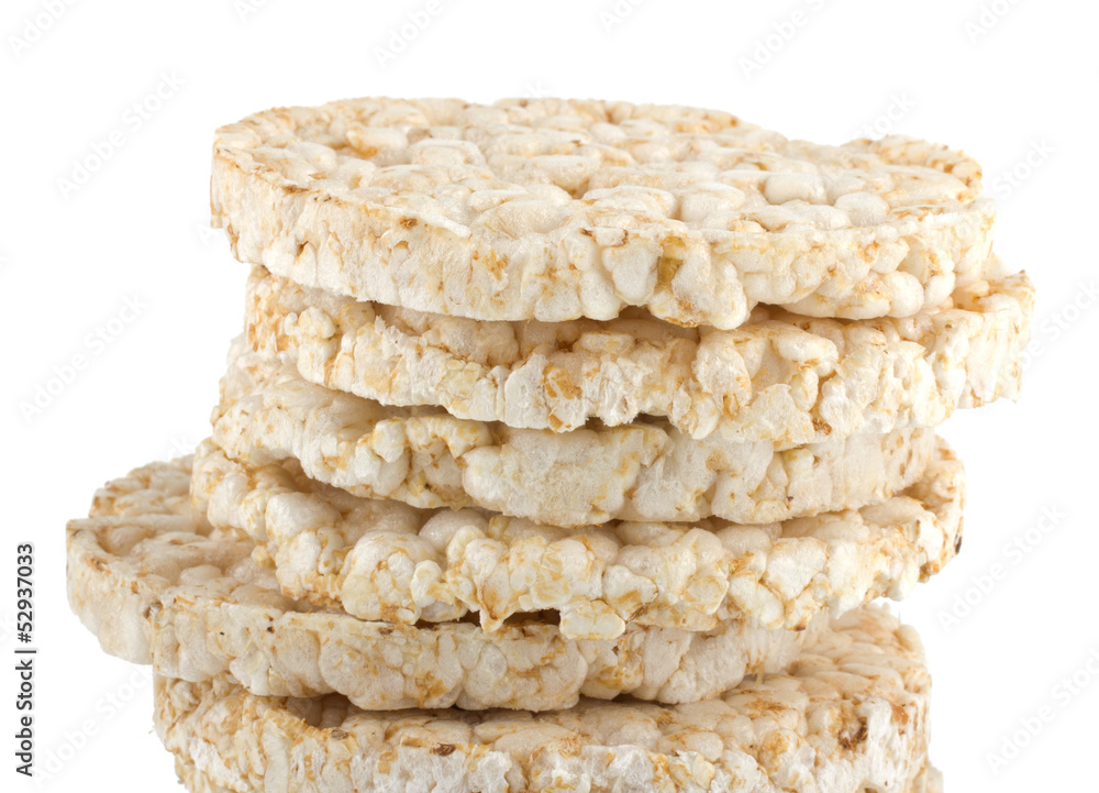 Corn crackers isolated on white background Corn crackers isolated on white background