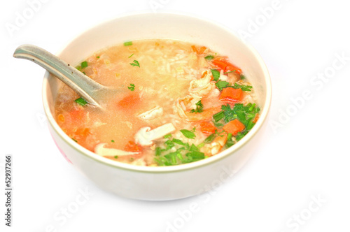 Thai Rice Soup With Shrimp
