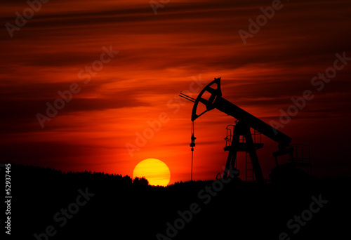 Oil pump and sunset