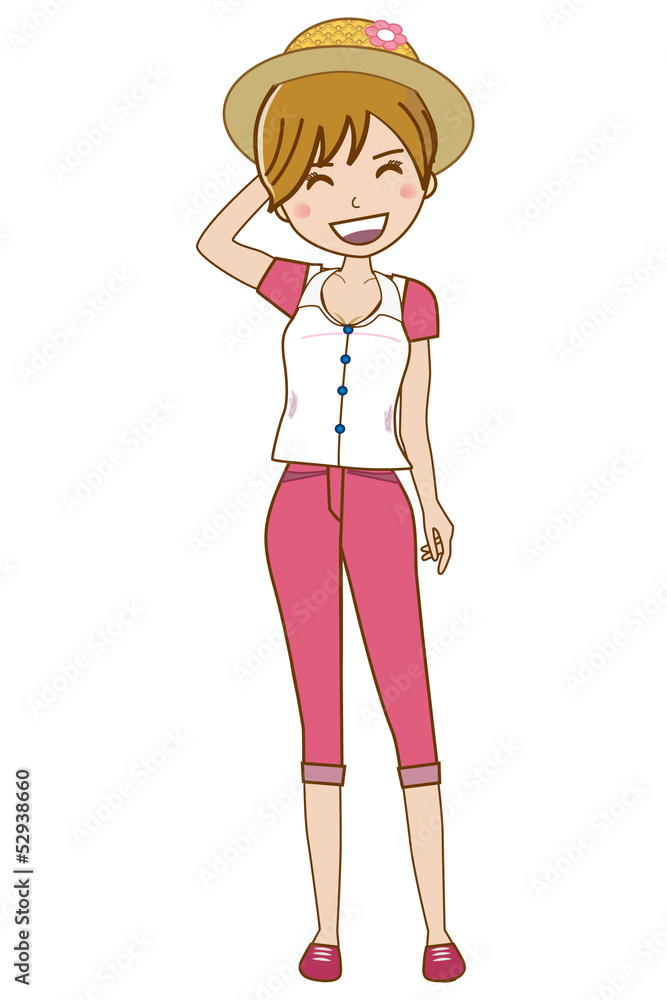 女性 アジア 日本人 かわいい 女の子 ポーズ Stock Illustration Adobe Stock
