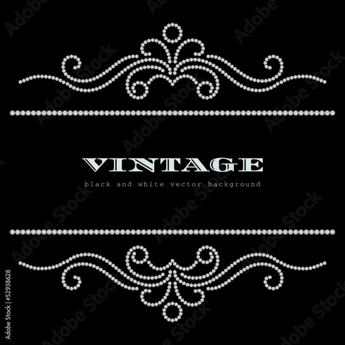 Black and white vintage jewelry background