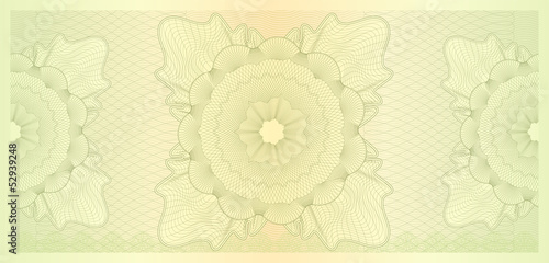 Gift certificate / Voucher / Coupon template. Guilloche pattern