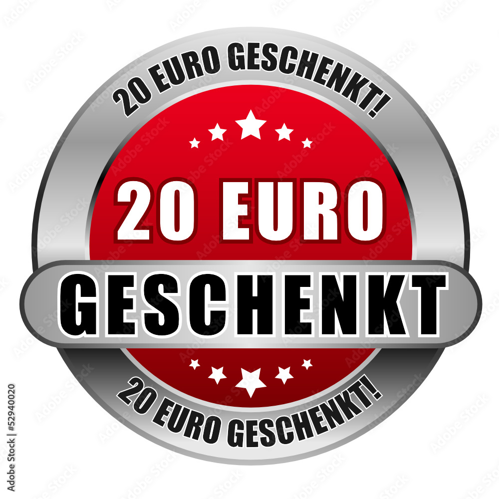 5 Star Button rot 20 EURO GESCHENKT DTO DTO