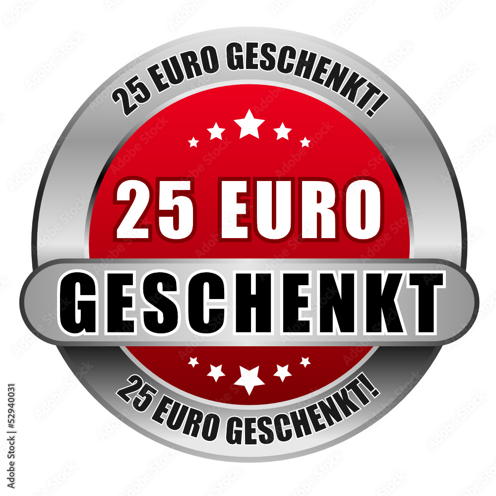 5 Star Button rot 25 EURO GESCHENKT DTO DTO